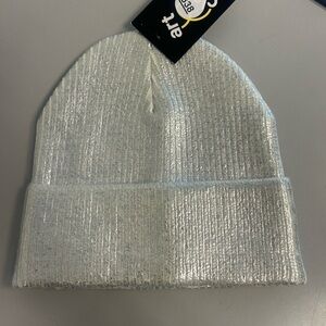Silver Metallic Beanie